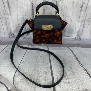 ZAC Zac Posen Eartha Mini Double Handle Leather Trimmed Tortoise Shell Mini Bag